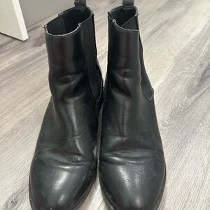 Black Leather Ankle Boots
